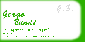 gergo bundi business card